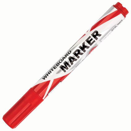 Whiteboard marker red liquid ink, 2-5mm bullet tip