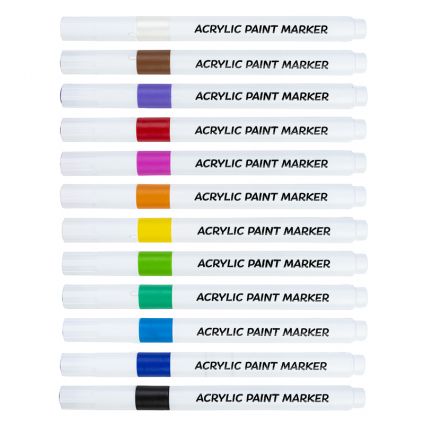 Acrylic paint markers set 12col. / PVC package 2-4mm