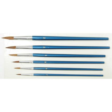 Paint brushes set of 6pcs Nr 2;4;6;8;10;12 round (sheep hair)