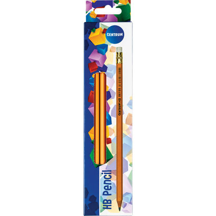 Pencil HB CENTRUM sharpened, with eraser, plastic, yellow