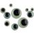 Adhesive Wiggly Eyes 100pcs black, glows in the dark