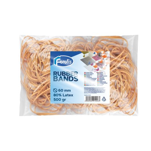 Rubber bands FOROFIS 500gr d.60mm (80% latex) natural colour