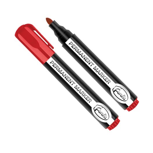 Permanent marker Mego 2-5mm red bullet tip FOROFIS