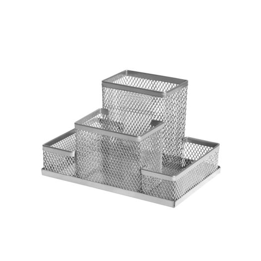 Desk organiser Iron Mesh FOROFIS 15.3x10.3x10cm (silver)