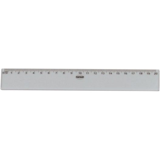 Ruler plastic 20cm clear