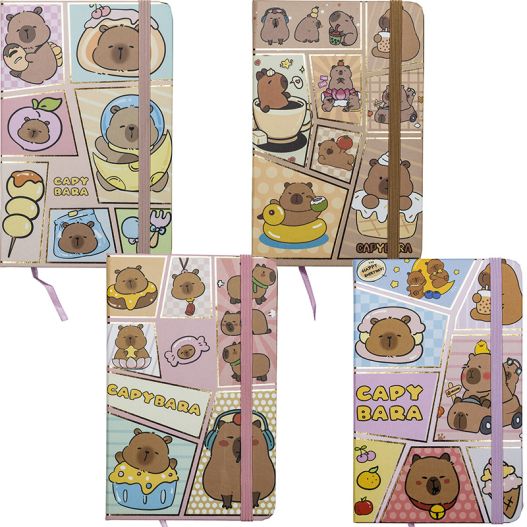 Notebook A6 ruled 80sh. hardcover, with elastic 