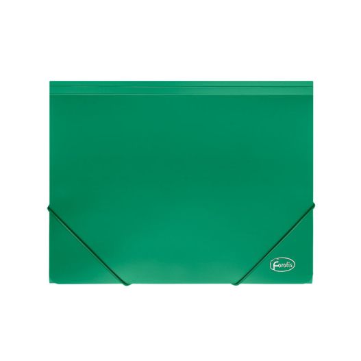 Document case A4*3cm FOROFIS 0.60mm w/elast.bands, width 30mm (green) plastic