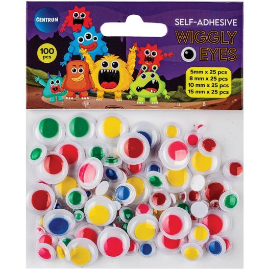 Adhesive Wiggly Eyes 100pcs colours