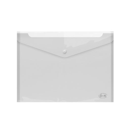 Envelope plastic A4 FOROFIS w/button 0.16mm (transparent clear) PP