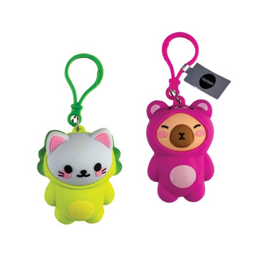 Брелок с шариковой ручкой ”CAPYBARA & CAT in Hoodie”