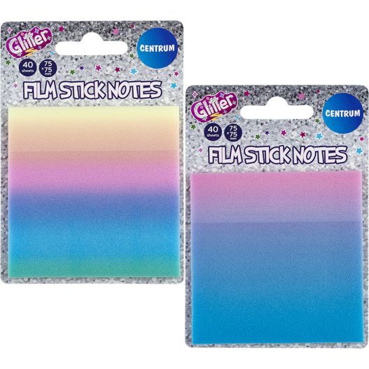 Plastikāta līmlapiņas-indeksi “GLITTER” 75x75mm 