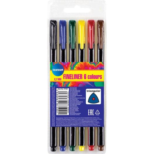 Set of 6 colours pens FINELINER 0.7mm