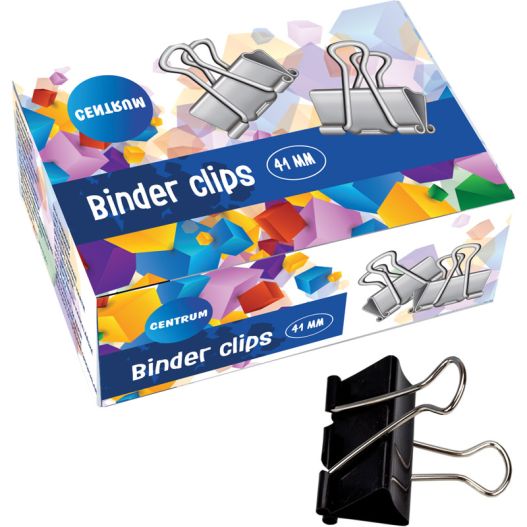 Binder clips 41mm 12pcs. black