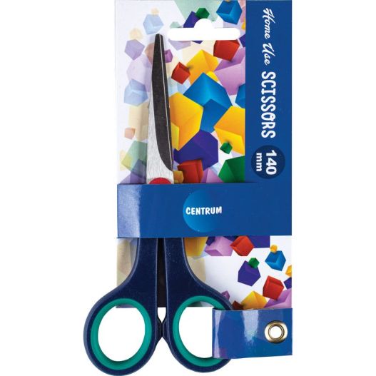 Scissors 14сm HOME USE with soft rubber (green handles)