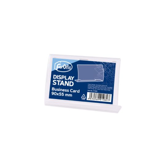 L-shaped Curved Card Stand, Name Card Size, Clear