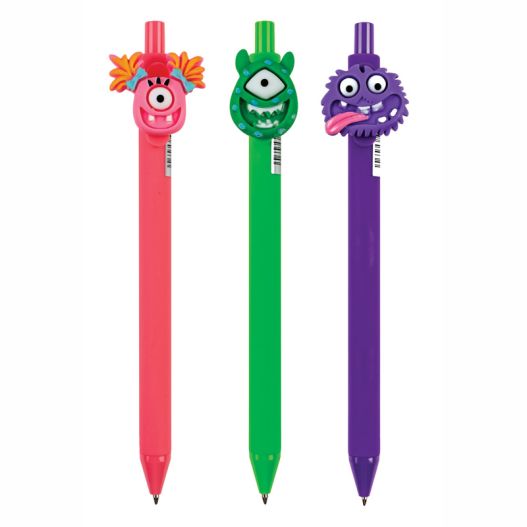 Ball pen “MONSTER” blue ink 0.7mm (assorted)/display box