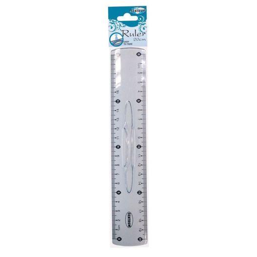 Ruler plastic 20cm clear