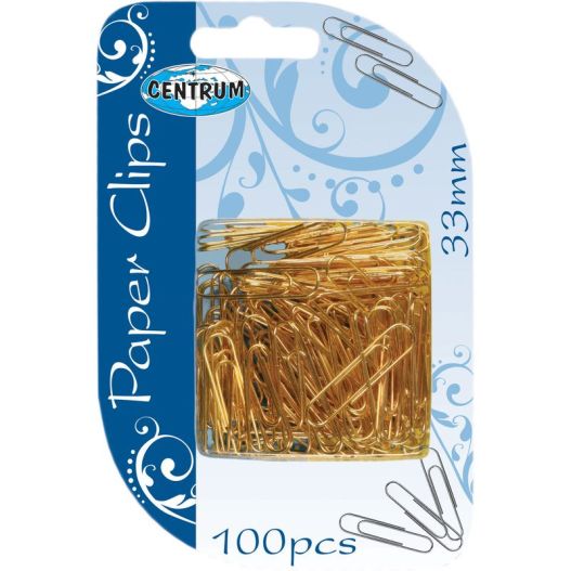 Paper clips 33mm 100pcs. round, coppered