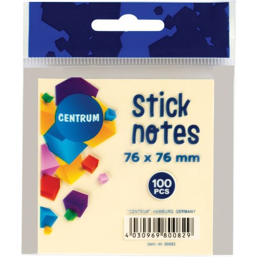 Stick notes 76*76mm 100sh. CENTRUM (light yellow)