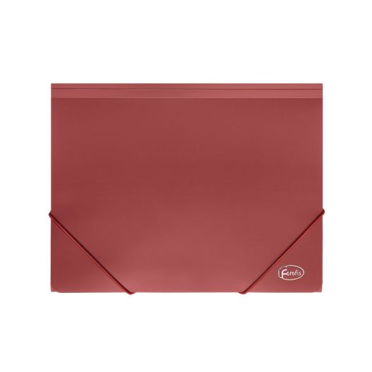 Document case A4*3cm FOROFIS 0.60mm w/elast.bands, width 30mm (red) plastic