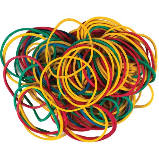 Rubber bands 50gr. size 40mm (80% latex) assorted