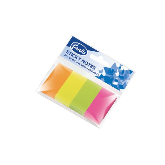 Paper index notes FOROFIS 4 neon col. x 40sh. 20x50mm