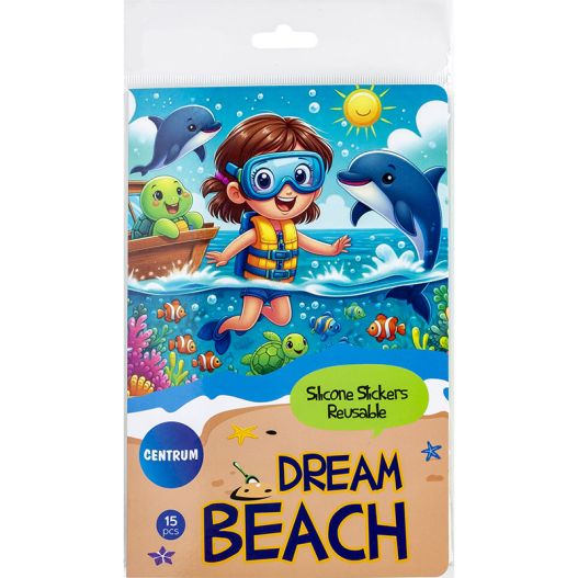 Dekoratīvas uzlīmes “DREAM BEACH” silikona 23x30mm &20x35mm 