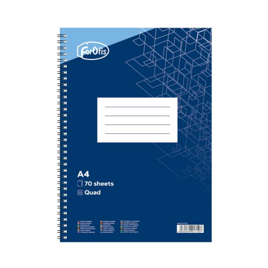 Notebook A4 squared 70sh. spiral bound FOROFIS