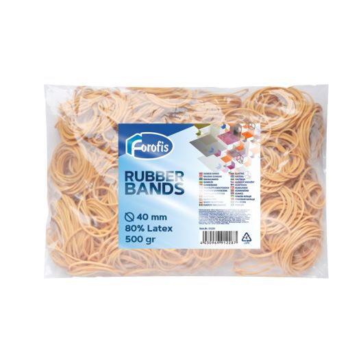 Rubber bands FOROFIS 500gr d.40mm (80% latex) natural colour