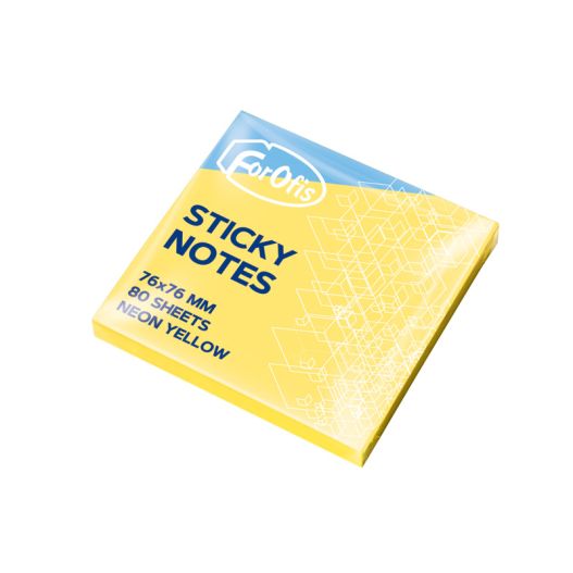 Stick notes FOROFIS 76x76mm 80sh. (neon yellow)