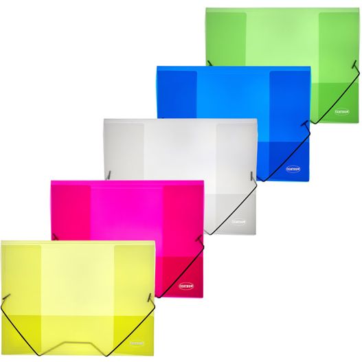 Document case A4 0.45mm with elastic bands assorted