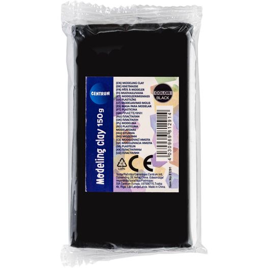 Plastilīns melna kr. 150g