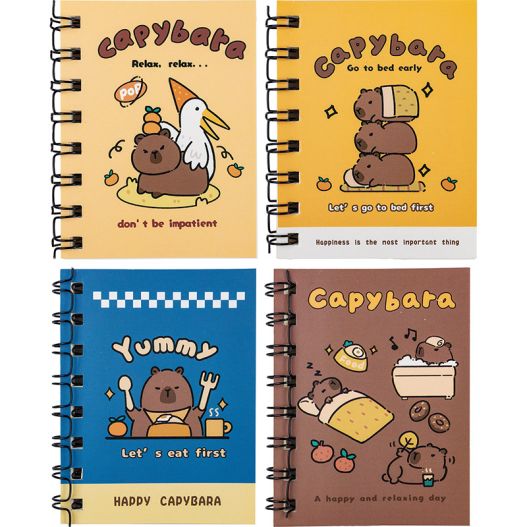 Double Spiral Notebook “Capybara” 8.7x11.3cm, 64sh. 80gsm