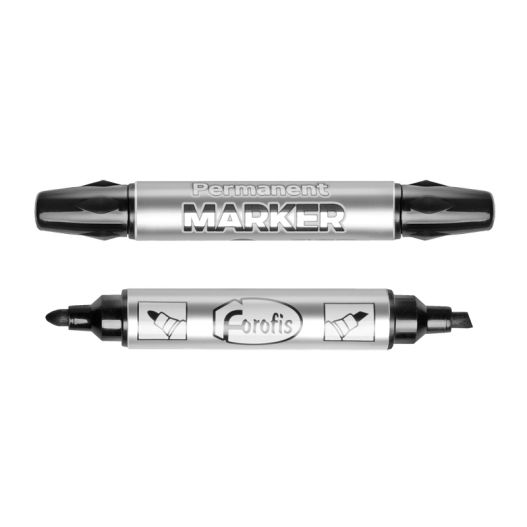 Permanent marker black dual tip (bullet and chisel tip) 3mm&1-5mm FOROFIS