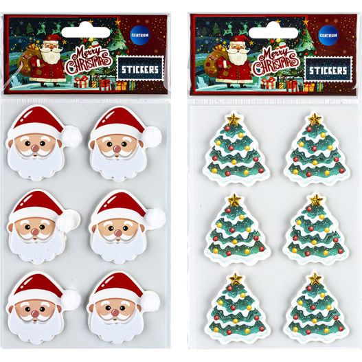 Decoration Stickers Puffy “Christmas”, 6 pcs.