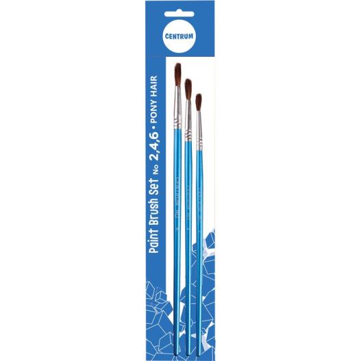 Paint brushes set of 3pcs Nr.2;4;6 round (pony)