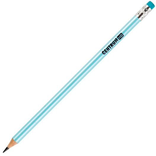 Set of 3 pencils HB sharpened, round shape, with eraser, plastic