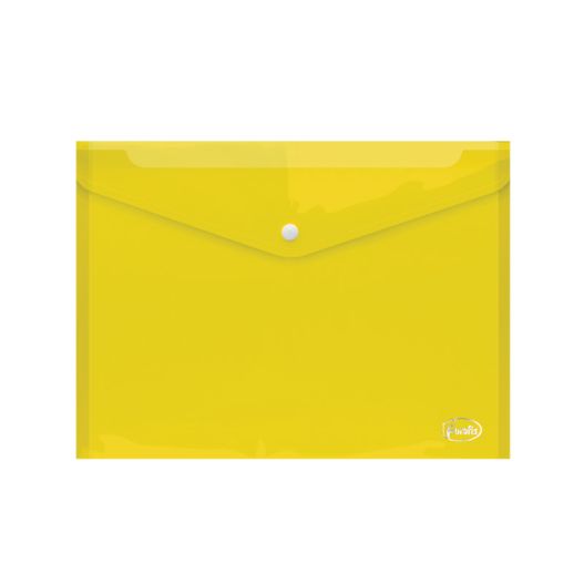 Envelope plastic A4 FOROFIS w/button 0.16mm (transparent yellow) PP