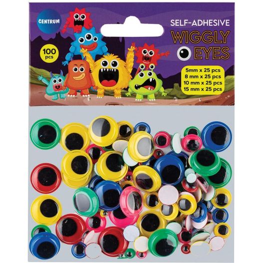 Adhesive Wiggly Eyes 100pcs colours