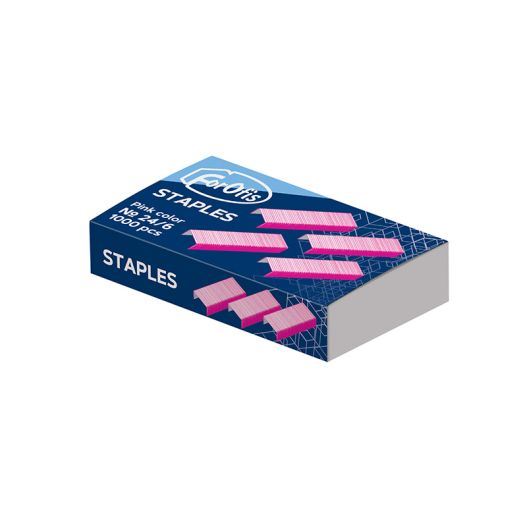 Staples Nr.24/6 1000pcs. steel pink