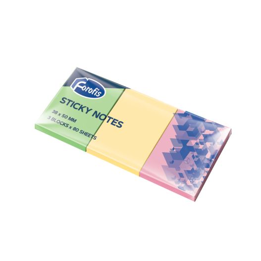 Stick notes set FOROFIS 3 neon col. x 80sh. 38x50mm