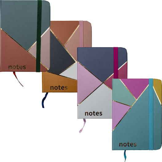 Bloknots A7 līniju 80lp. cietos vākos ar gumiju 