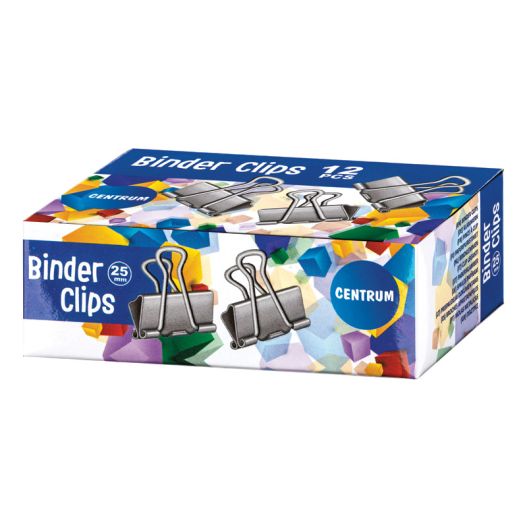 Binder clips 25mm 12pcs. black