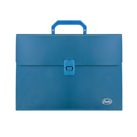 Expanding file А4 FOROFIS 0.70mm w/handle, w/lock, 12sect. (blue) PP